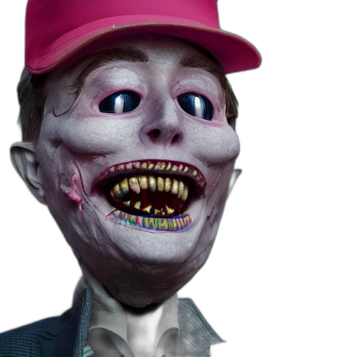 mask, face, creature, hat, concept art, 3d render, photorealistic, cartoon transparent PNG cut-out