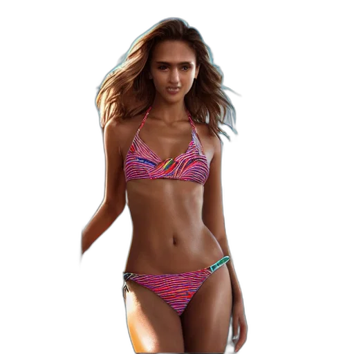 photorealistic, neon, jessica, alba transparent PNG cut-out