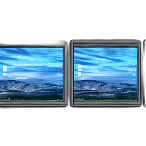 3d render, photorealistic, concept art, blue, windows, liminal, space transparent PNG cut-out