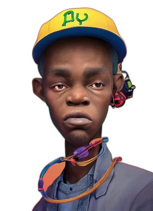 face, hat, creature, staff, concept art, photorealistic, cartoon, 3d render transparent PNG cut-out