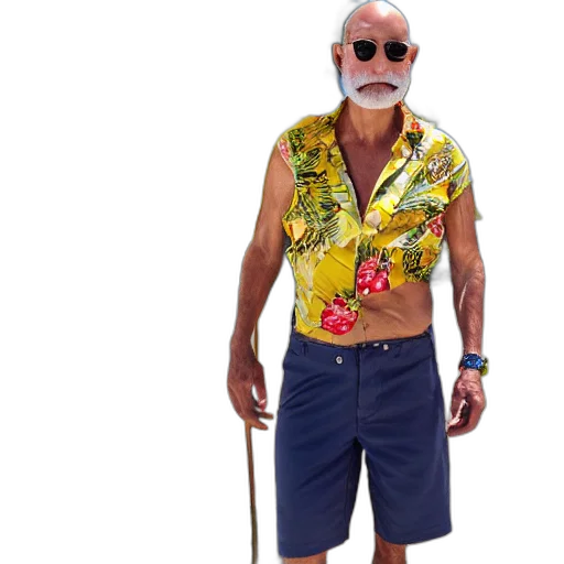 jacket, staff, portrait, old transparent PNG cut-out