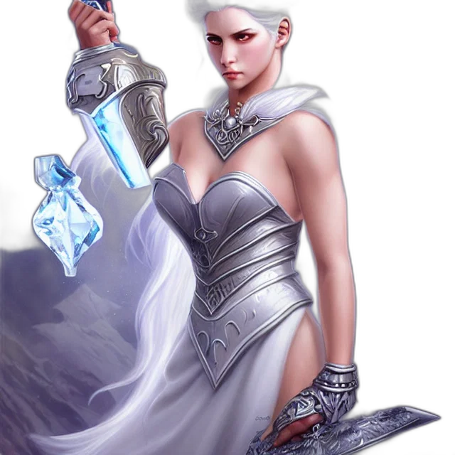 sword, staff, dress, jewelry, fantasy art, concept art, comic book art, pixel art transparent PNG cut-out