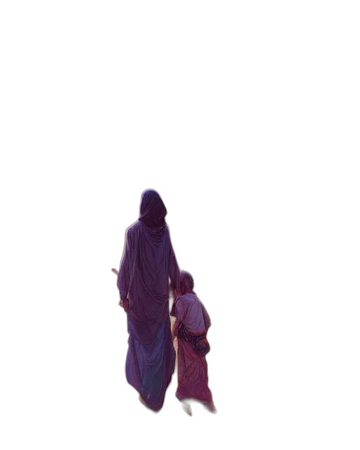 dress, creature, staff, umbrella, concept art, pixel art, 3d render, vaporwave transparent PNG cut-out