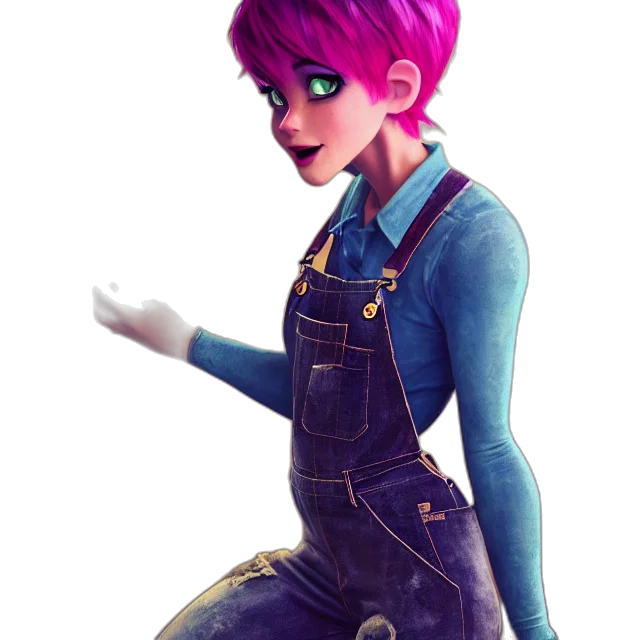 staff, jacket, dress, robot, concept art, 3d render, cartoon, fantasy art transparent PNG cut-out