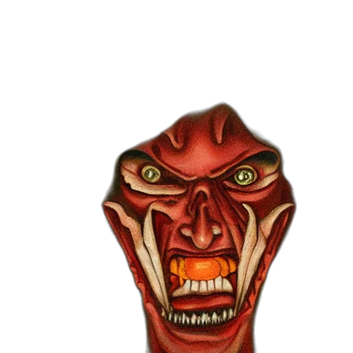 mask, face, staff, creature, 3d render, concept art, fantasy art, comic book art transparent PNG cut-out