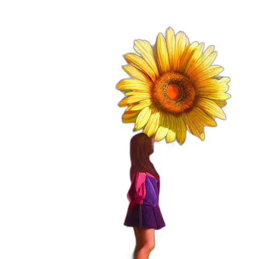 flower, dress, umbrella, staff transparent PNG cut-out