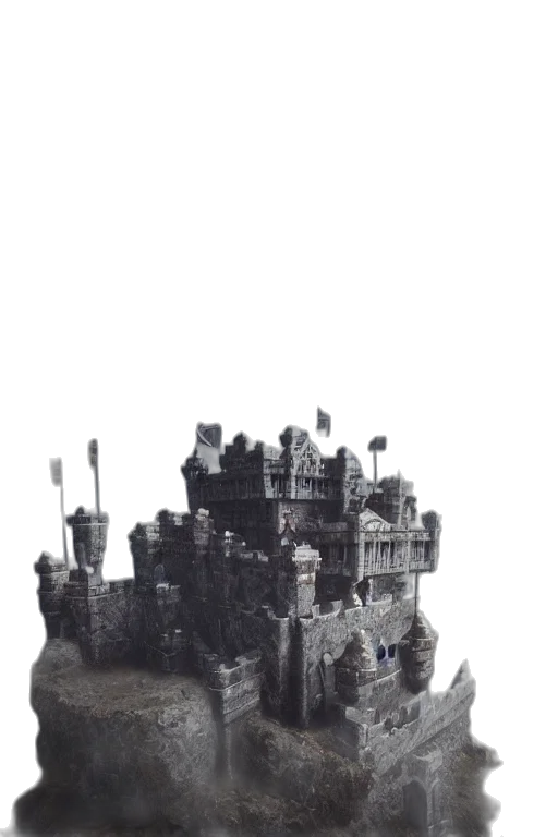 crown, dragon, building, robot, concept art, 3d render, fantasy art, pixel art transparent PNG cut-out