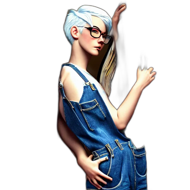 dress, concept art, fantasy art, cartoon, 3d render, blue, full, body transparent PNG cut-out