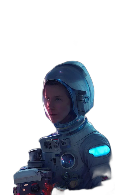 robot, face, jacket, staff transparent PNG cut-out