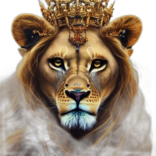 crown, animal, fantasy art, photorealistic transparent PNG cut-out
