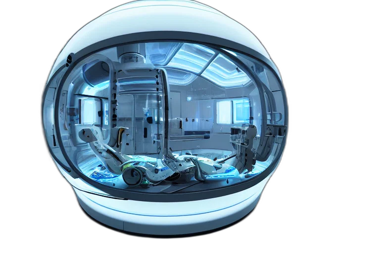 robot, concept art, 3d render, photorealistic transparent PNG cut-out