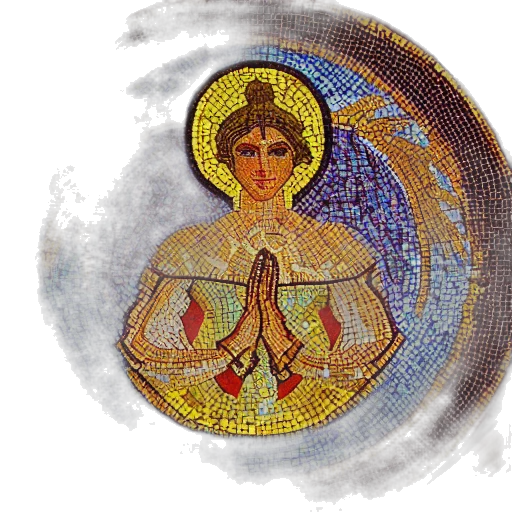 intricate, mosaic, goddess, light transparent PNG cut-out