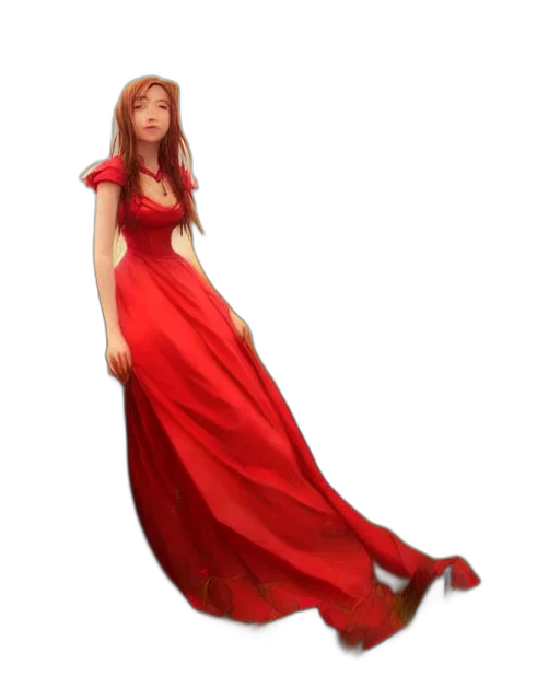 dress, staff, concept art, 3d render transparent PNG cut-out