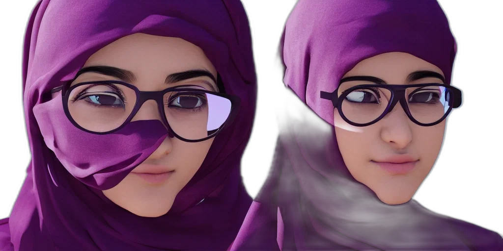 face, 3d render, photorealistic, cartoon transparent PNG cut-out