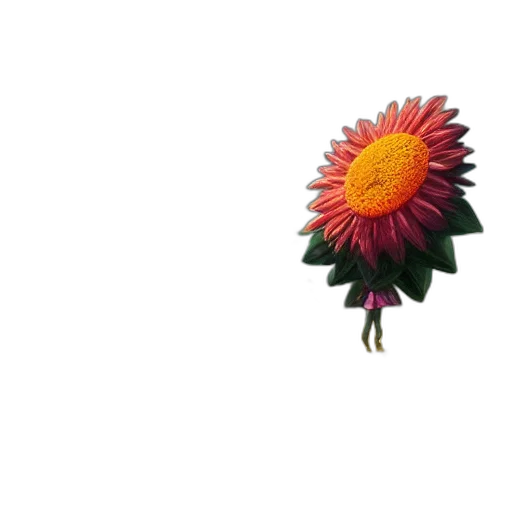 flower, crown, umbrella, staff, 3d render, photorealistic, pixel art, vaporwave transparent PNG cut-out