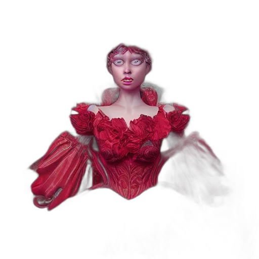 dress, mask, crown, face, 3d render, concept art, photorealistic, fantasy art transparent PNG cut-out