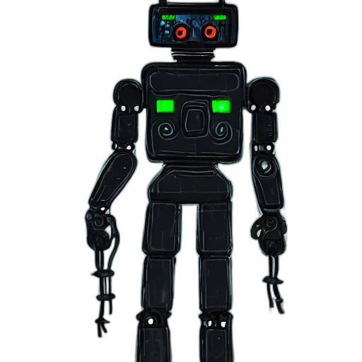robot, staff, 3d render, concept art, cyberpunk, shrek, digital, art transparent PNG cut-out