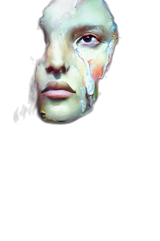 face, mask, creature, crown, watercolor, photorealistic, oil painting, concept art transparent PNG cut-out