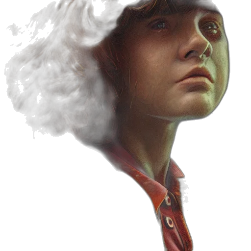 face, staff, hair, crown, photorealistic, concept art, fantasy art, 3d render transparent PNG cut-out
