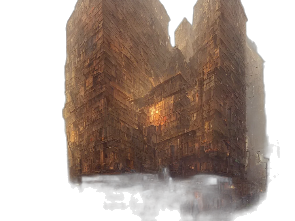 building, concept art, fantasy art, photorealistic transparent PNG cut-out