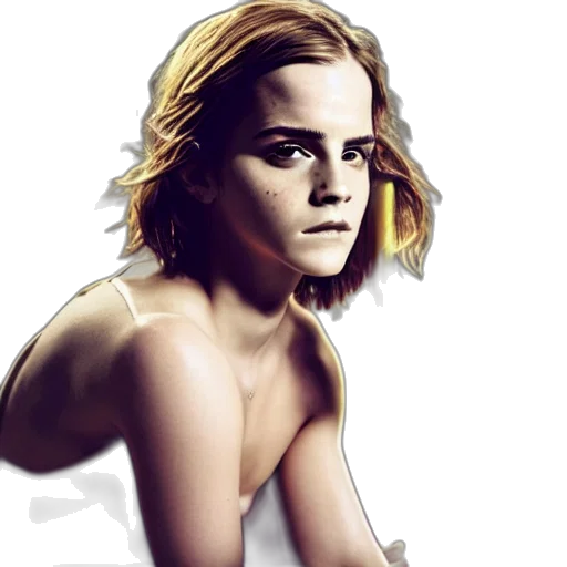 face, photorealistic, cartoon, concept art, comic book art, neon lights, emma, watson transparent PNG cut-out