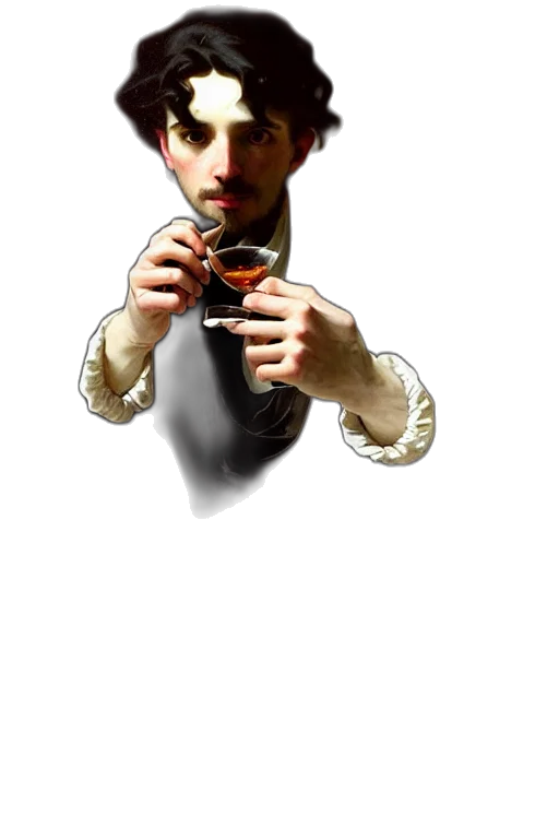 staff, face, bottle, hat transparent PNG cut-out