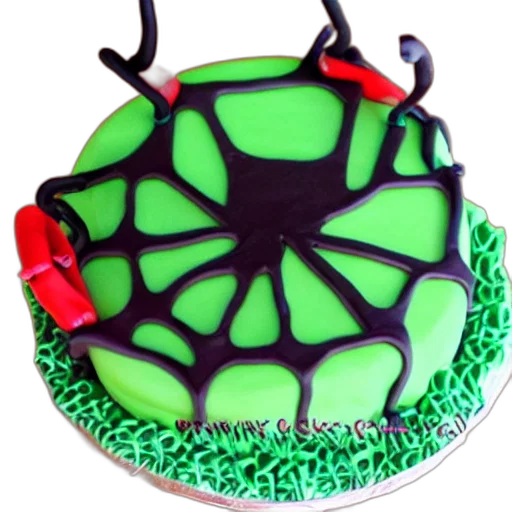 3d render, spider, birthday, cake transparent PNG cut-out