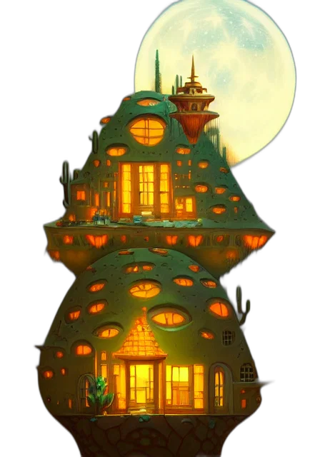building, concept art, fantasy art, pixel art, watercolor, night, outer space, fire transparent PNG cut-out