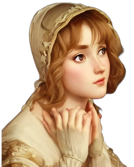 face, dress, hat, crown, photorealistic, oil painting, fantasy art, pixel art transparent PNG cut-out