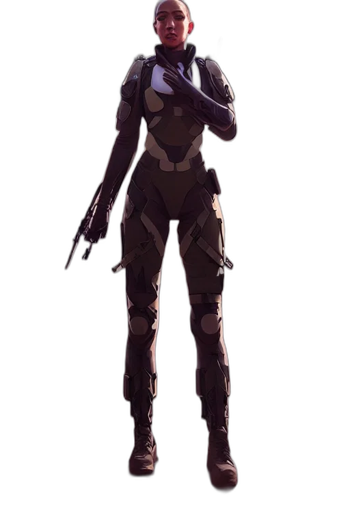 staff, weapon, robot, jacket, concept art, cyberpunk, 3d render, comic book art transparent PNG cut-out