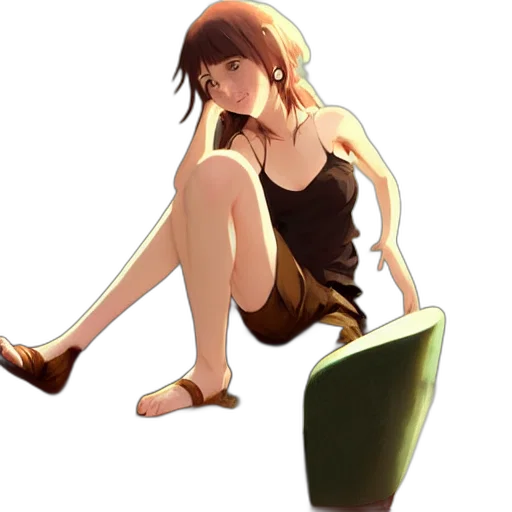 dress, staff, shoes, weapon transparent PNG cut-out