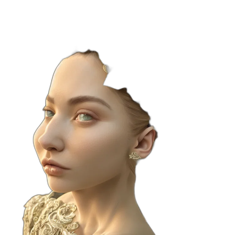 face, crown, jewelry, mask, 3d render, photorealistic, fantasy art, concept art transparent PNG cut-out