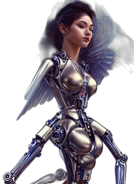 robot, jewelry, sword, fantasy art, concept art, cyberpunk, comic book art, photo transparent PNG cut-out