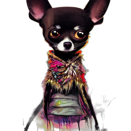 animal, jacket, dress, staff, concept art, watercolor, fantasy art, photorealistic transparent PNG cut-out