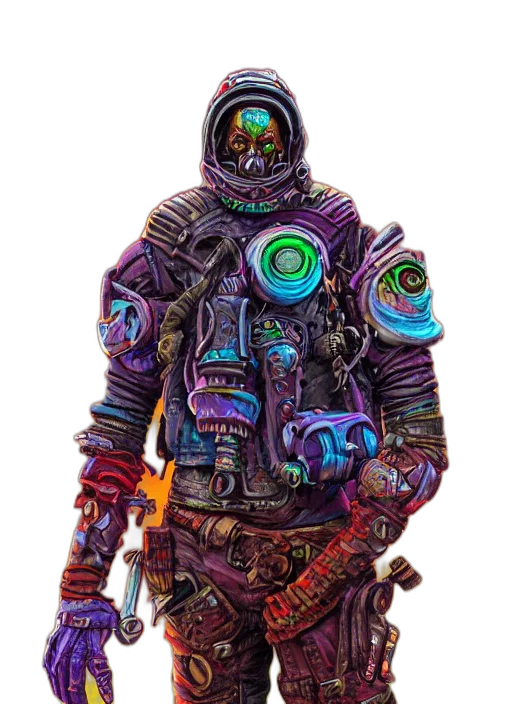 staff, robot, jacket, weapon transparent PNG cut-out