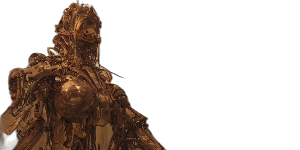 dress, robot, concept art, 3d render transparent PNG cut-out