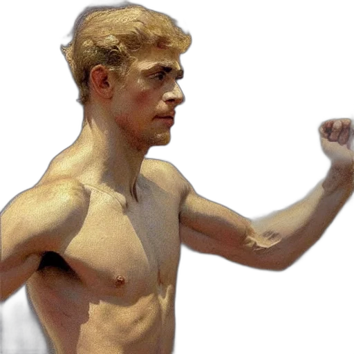 photorealistic, concept art, 3d render, oil painting, handsome, blonde, haired, track transparent PNG cut-out