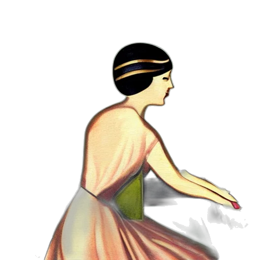 dress, jewelry, hat, staff transparent PNG cut-out