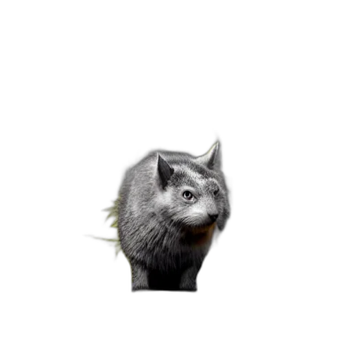 animal, creature, hat, hair, photorealistic, 3d render, concept art, pixel art transparent PNG cut-out