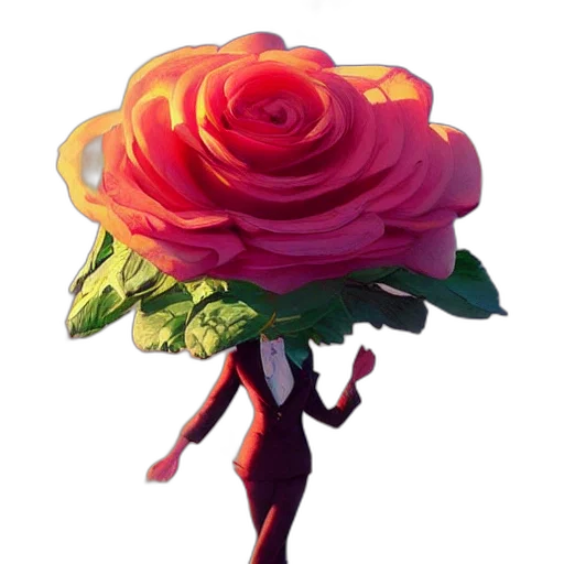 flower, crown, dress, umbrella, 3d render, concept art, pixel art, watercolor transparent PNG cut-out