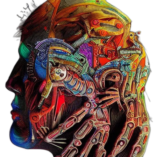 mask, face, robot, jacket, cyberpunk, comic book art, concept art, photorealistic transparent PNG cut-out