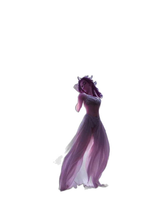 dress, crown, staff, creature transparent PNG cut-out