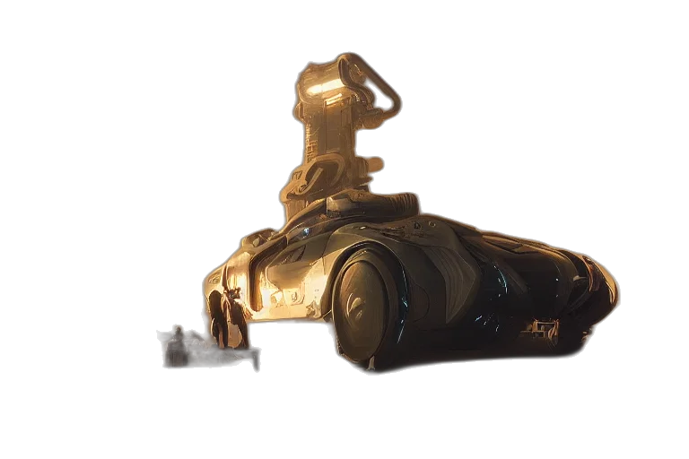 robot, bottle, crown, car transparent PNG cut-out