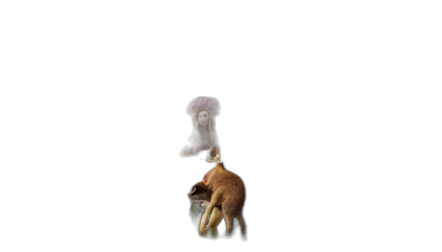 animal, creature, hair, hat, concept art, 3d render, photorealistic, pixel art transparent PNG cut-out