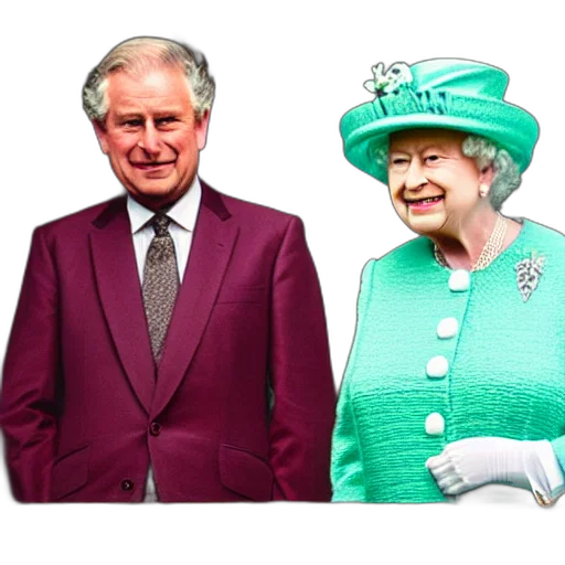crown, hat, dress, jacket, green, queen, england, grinning transparent PNG cut-out
