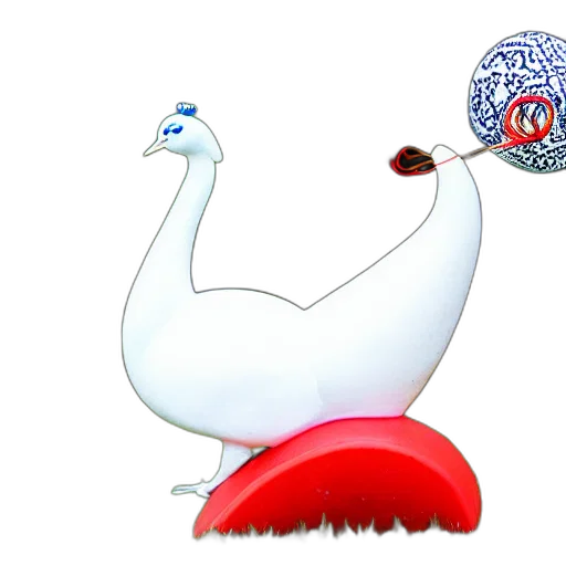 animal, crown, 3d render, concept art, white, peacock, plays, yoyo transparent PNG cut-out