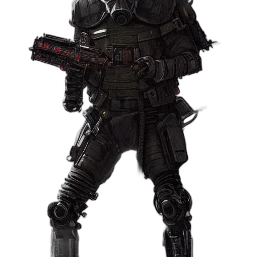 robot, weapon, staff, jacket transparent PNG cut-out