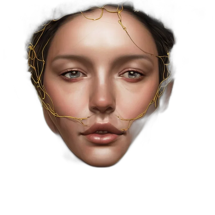 face, mask, crown, jewelry, photorealistic, fantasy art, 3d render, oil painting transparent PNG cut-out