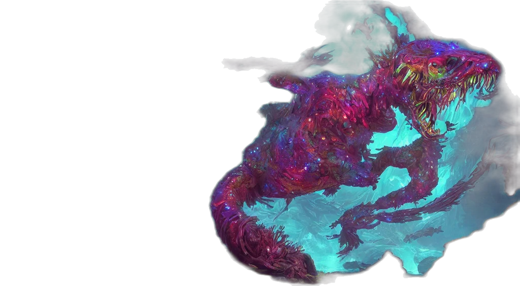 dragon, hair, creature, mask transparent PNG cut-out