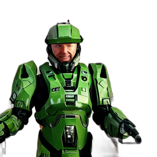 robot, weapon, 3d render, concept art, pixel art, green, selfie, master transparent PNG cut-out